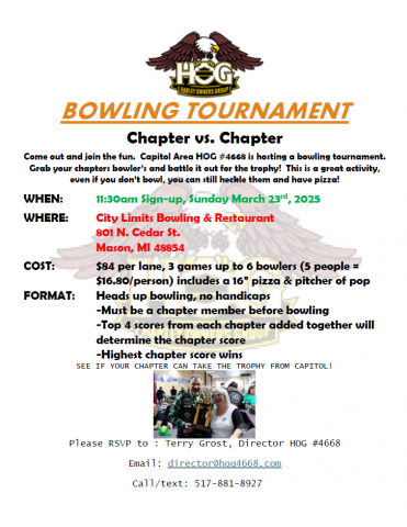 Chapter vs. Chapter Bowling Tournament | Capitol Area Chapter #4668 ...